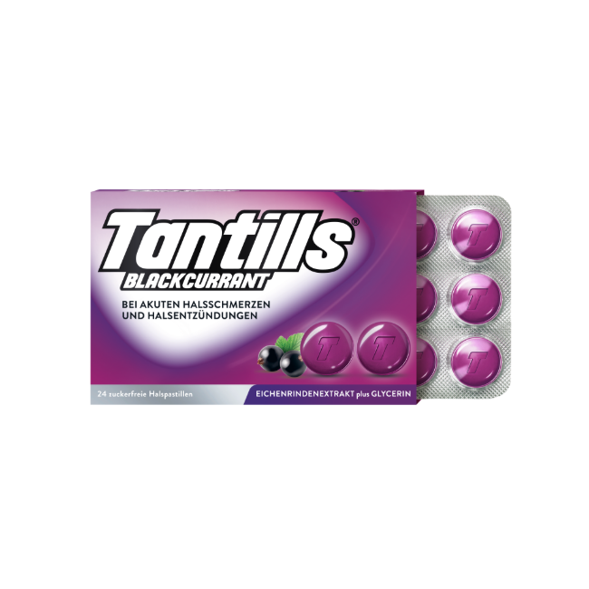 Tantills® Halspastillen Blackcurrant, 24 Stück